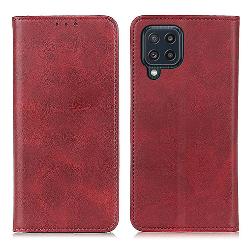 Leather Case Stands Flip Cover Holder A02D for Samsung Galaxy M32 4G Red