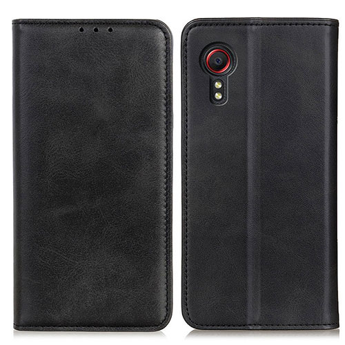 Leather Case Stands Flip Cover Holder A02D for Samsung Galaxy XCover 5 SM-G525F Black