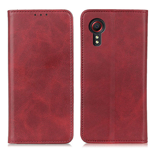 Leather Case Stands Flip Cover Holder A02D for Samsung Galaxy XCover 5 SM-G525F Red