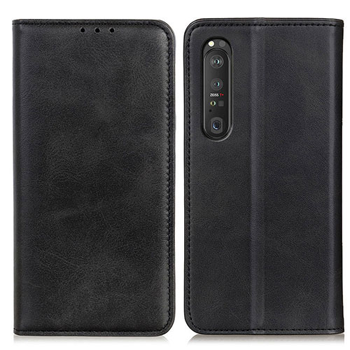 Leather Case Stands Flip Cover Holder A02D for Sony Xperia 1 III Black