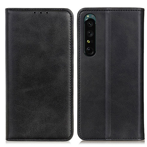 Leather Case Stands Flip Cover Holder A02D for Sony Xperia 1 IV SO-51C Black