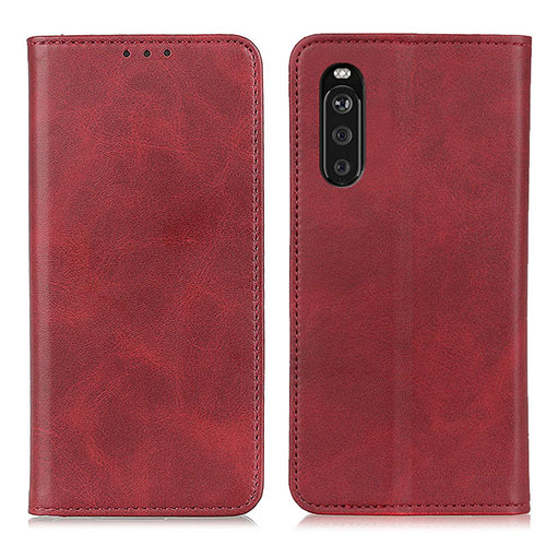 Leather Case Stands Flip Cover Holder A02D for Sony Xperia 10 III Lite Red