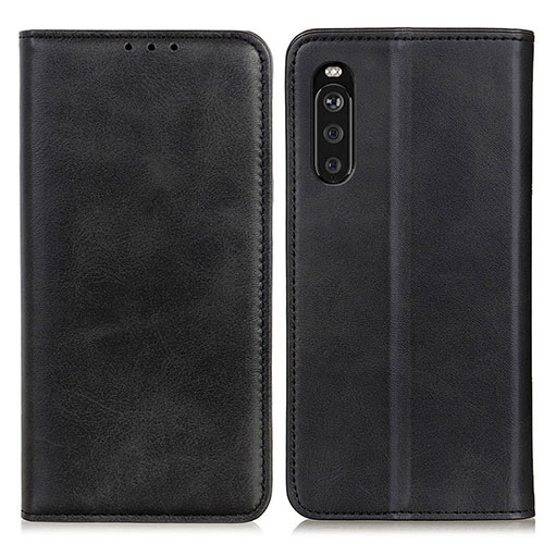 Leather Case Stands Flip Cover Holder A02D for Sony Xperia 10 III SO-52B Black