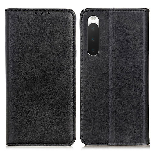 Leather Case Stands Flip Cover Holder A02D for Sony Xperia 10 IV SOG07 Black