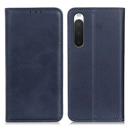 Leather Case Stands Flip Cover Holder A02D for Sony Xperia 10 IV SOG07 Blue