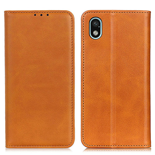 Leather Case Stands Flip Cover Holder A02D for Sony Xperia Ace III Light Brown