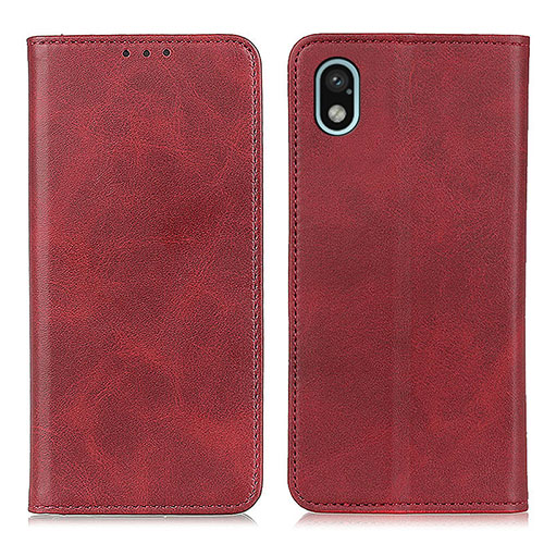 Leather Case Stands Flip Cover Holder A02D for Sony Xperia Ace III Red