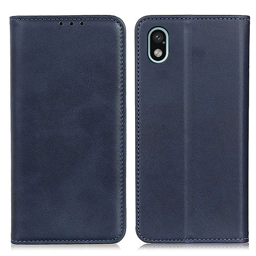 Leather Case Stands Flip Cover Holder A02D for Sony Xperia Ace III SO-53C Blue