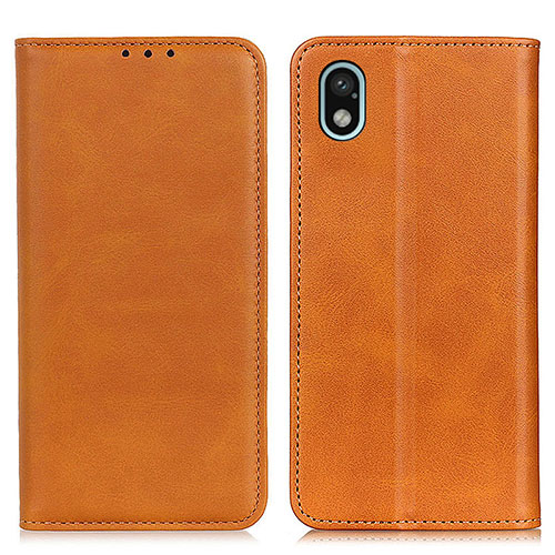 Leather Case Stands Flip Cover Holder A02D for Sony Xperia Ace III SO-53C Light Brown