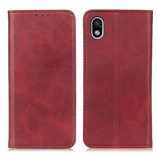 Leather Case Stands Flip Cover Holder A02D for Sony Xperia Ace III SO-53C Red