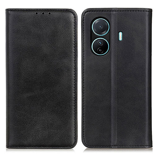 Leather Case Stands Flip Cover Holder A02D for Vivo T1 Pro 5G Black