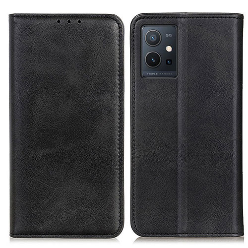 Leather Case Stands Flip Cover Holder A02D for Vivo Y30 5G Black