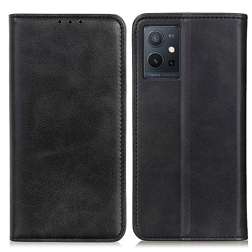 Leather Case Stands Flip Cover Holder A02D for Vivo Y75 5G Black