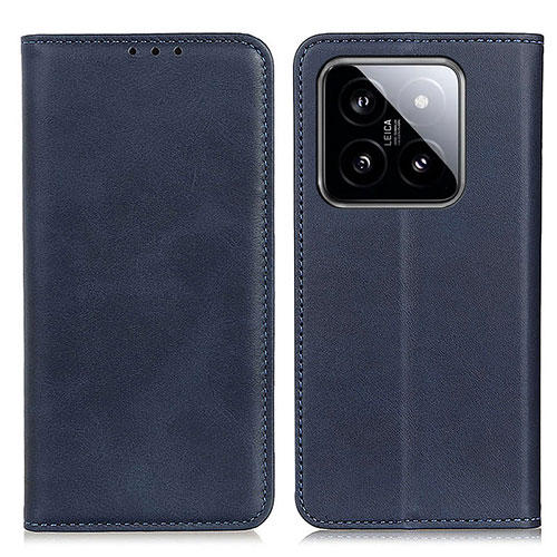 Leather Case Stands Flip Cover Holder A02D for Xiaomi Mi 14 Pro 5G Blue