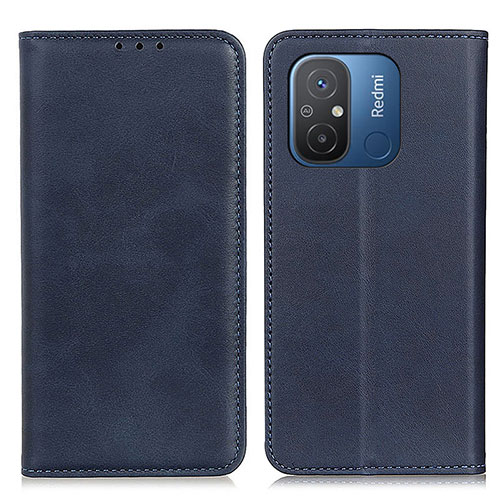 Leather Case Stands Flip Cover Holder A02D for Xiaomi Redmi 11A 4G Blue