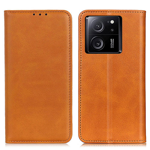 Leather Case Stands Flip Cover Holder A02D for Xiaomi Redmi K60 Ultra 5G Light Brown