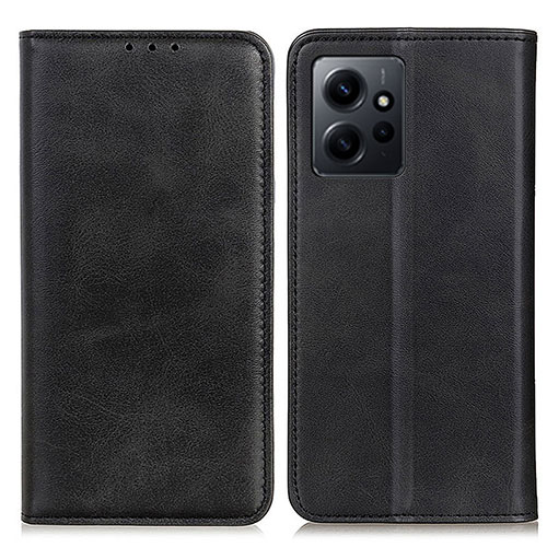 Leather Case Stands Flip Cover Holder A02D for Xiaomi Redmi Note 12 4G Black