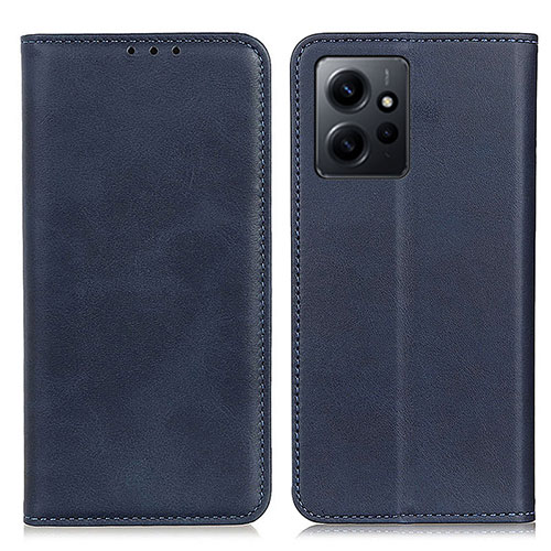 Leather Case Stands Flip Cover Holder A02D for Xiaomi Redmi Note 12 4G Blue