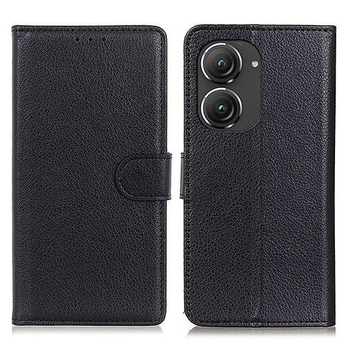 Leather Case Stands Flip Cover Holder A03D for Asus Zenfone 9 Black