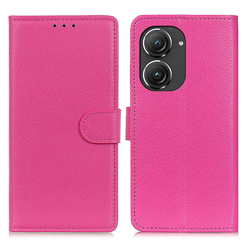 Leather Case Stands Flip Cover Holder A03D for Asus Zenfone 9 Purple
