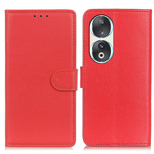 Leather Case Stands Flip Cover Holder A03D for Huawei Honor 90 5G Red