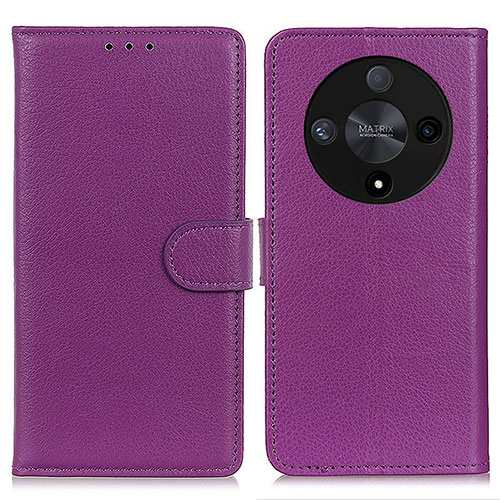 Leather Case Stands Flip Cover Holder A03D for Huawei Honor Magic6 Lite 5G Purple