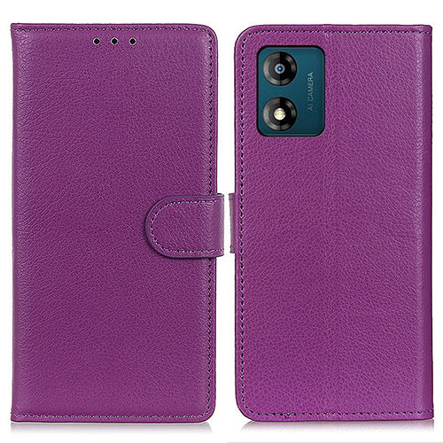 Leather Case Stands Flip Cover Holder A03D for Motorola Moto E13 Purple