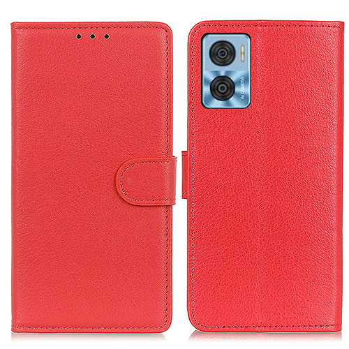 Leather Case Stands Flip Cover Holder A03D for Motorola Moto E22i Red