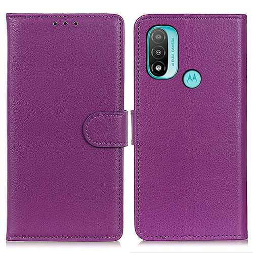 Leather Case Stands Flip Cover Holder A03D for Motorola Moto E40 Purple