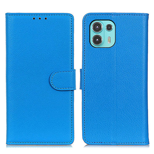 Leather Case Stands Flip Cover Holder A03D for Motorola Moto Edge 20 Lite 5G Sky Blue