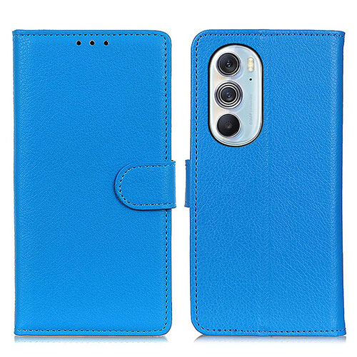 Leather Case Stands Flip Cover Holder A03D for Motorola Moto Edge 30 Pro 5G Sky Blue