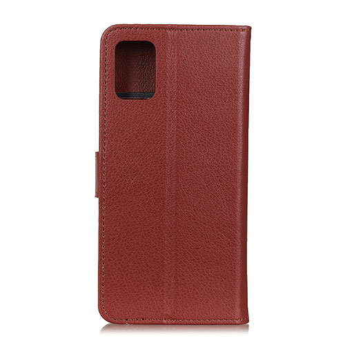 Leather Case Stands Flip Cover Holder A03D for Motorola Moto Edge S 5G Brown