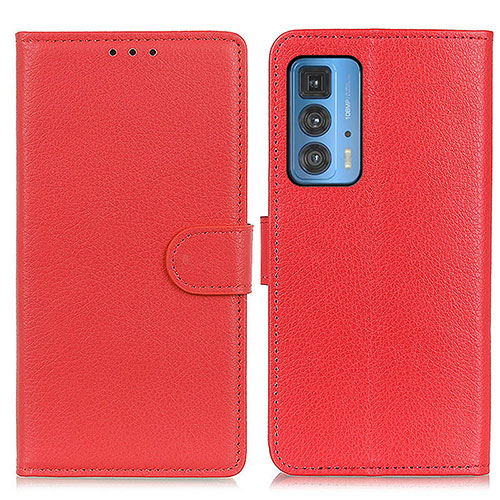 Leather Case Stands Flip Cover Holder A03D for Motorola Moto Edge S Pro 5G Red