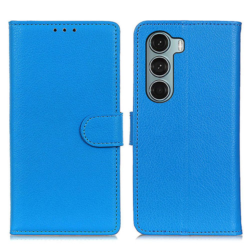 Leather Case Stands Flip Cover Holder A03D for Motorola Moto Edge S30 5G Sky Blue