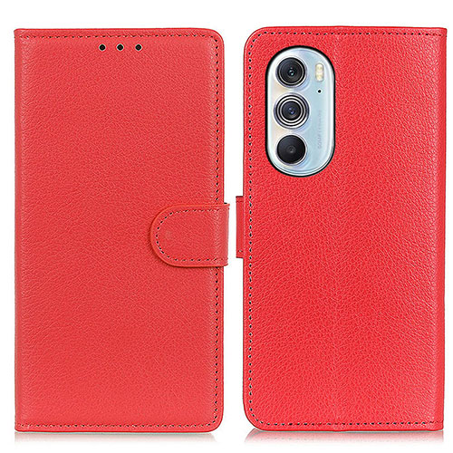 Leather Case Stands Flip Cover Holder A03D for Motorola Moto Edge X30 5G Red