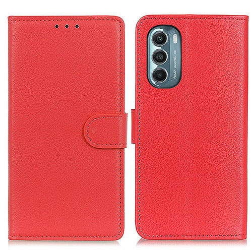 Leather Case Stands Flip Cover Holder A03D for Motorola Moto G Stylus (2022) 4G Red