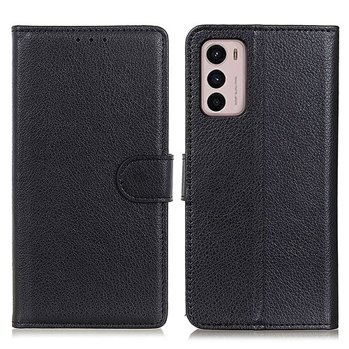 Leather Case Stands Flip Cover Holder A03D for Motorola Moto G42 Black