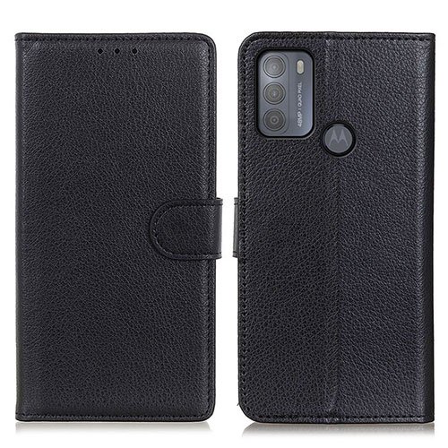 Leather Case Stands Flip Cover Holder A03D for Motorola Moto G50 Black