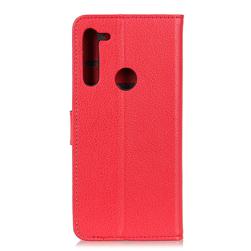 Leather Case Stands Flip Cover Holder A03D for Motorola Moto One Fusion Plus Red