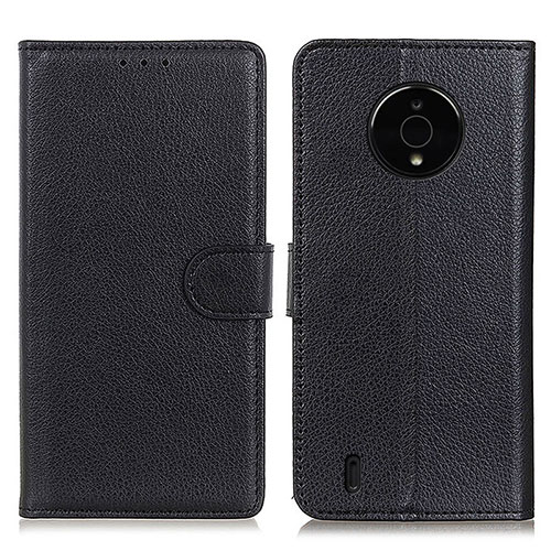 Leather Case Stands Flip Cover Holder A03D for Nokia C200 Black