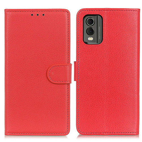 Leather Case Stands Flip Cover Holder A03D for Nokia C32 Red