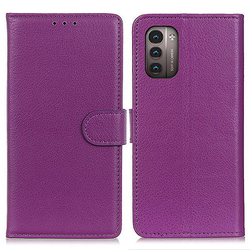 Leather Case Stands Flip Cover Holder A03D for Nokia G11 Purple