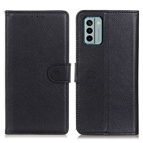 Leather Case Stands Flip Cover Holder A03D for Nokia G22 Black