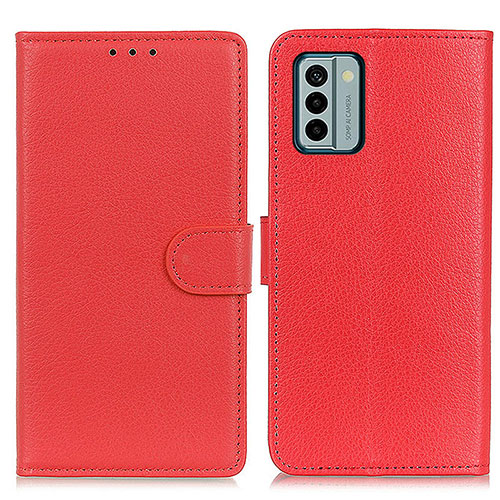 Leather Case Stands Flip Cover Holder A03D for Nokia G22 Red