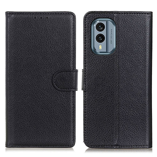 Leather Case Stands Flip Cover Holder A03D for Nokia X30 5G Black