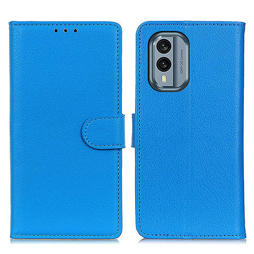 Leather Case Stands Flip Cover Holder A03D for Nokia X30 5G Sky Blue