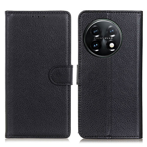 Leather Case Stands Flip Cover Holder A03D for OnePlus 11 5G Black