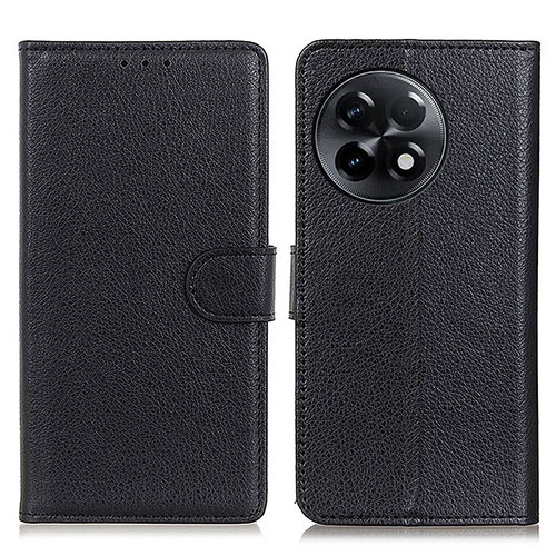 Leather Case Stands Flip Cover Holder A03D for OnePlus 11R 5G Black