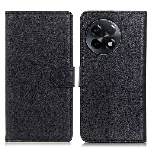 Leather Case Stands Flip Cover Holder A03D for OnePlus Ace 2 5G Black