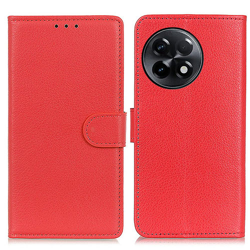 Leather Case Stands Flip Cover Holder A03D for OnePlus Ace 2 5G Red
